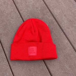 Love Your Melon Red Cuffed Beanie